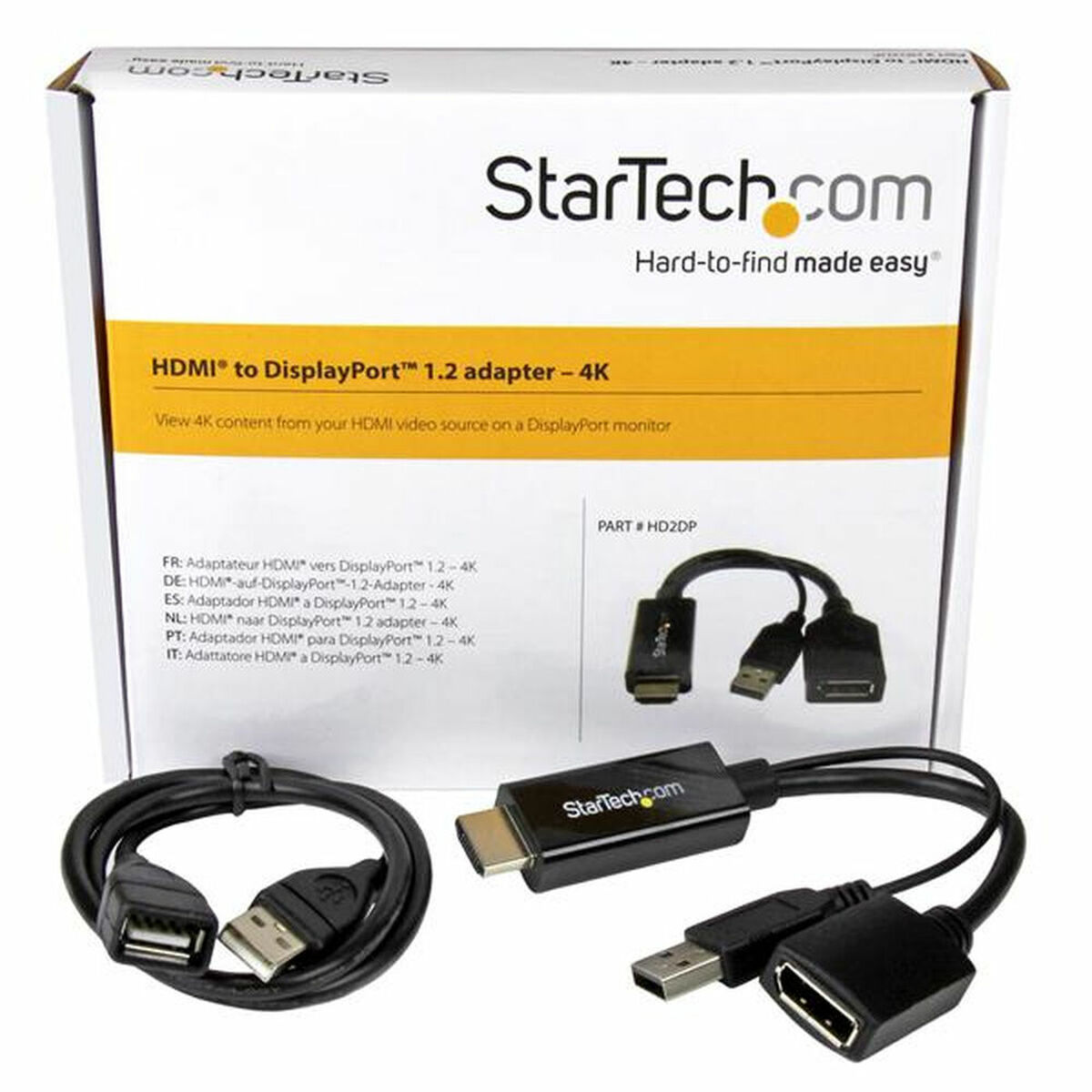DisplayPort til HDMI-adapter Startech HD2DP                Sort 4K